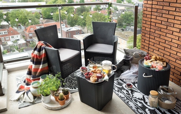 Conjunto terraza Iowa Balcony marron